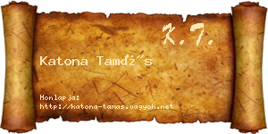 Katona Tamás névjegykártya